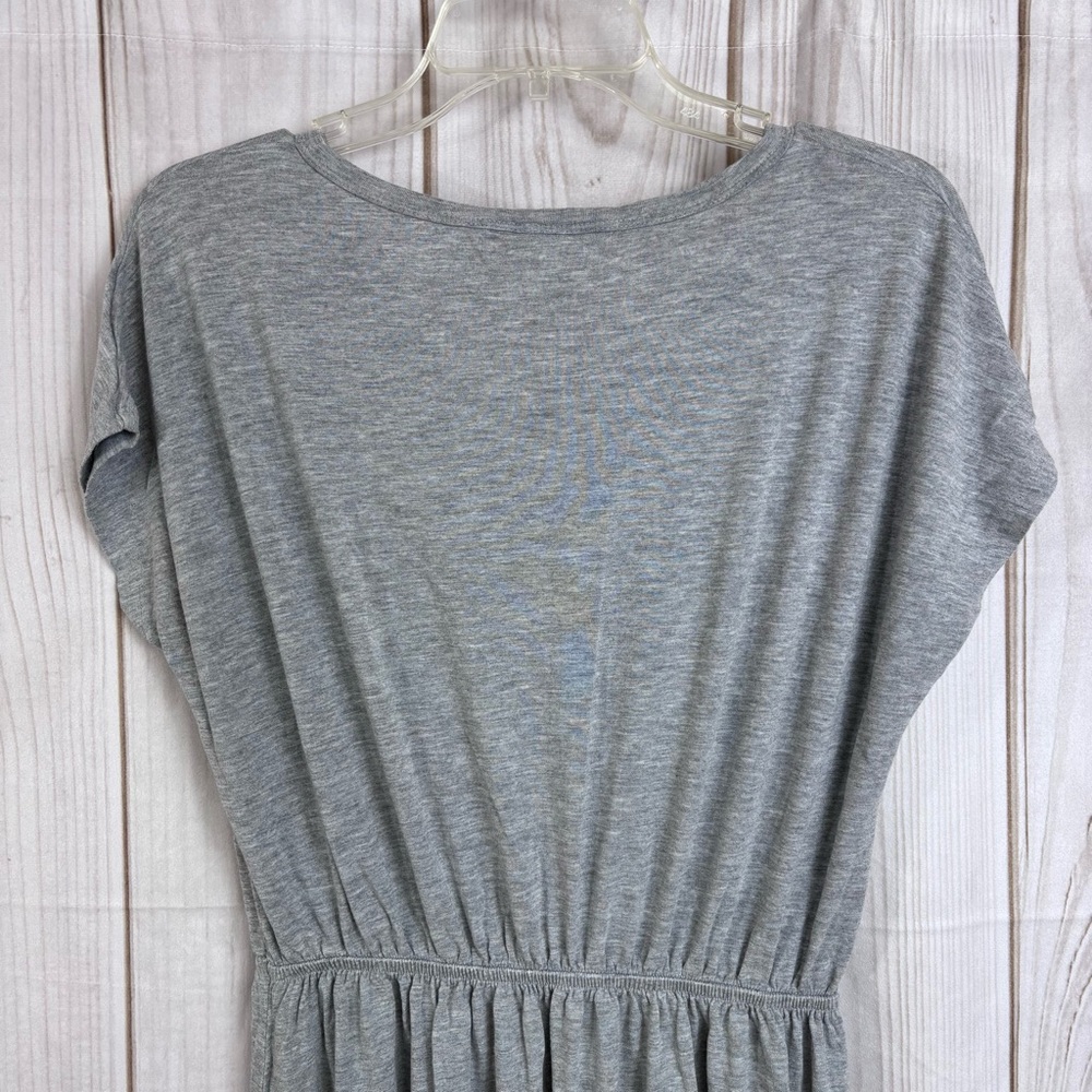 H&M Basic Short Sleeve Women's Jersey Midi Dress Waist Defined Gray Size Small - Picture 5 of 11